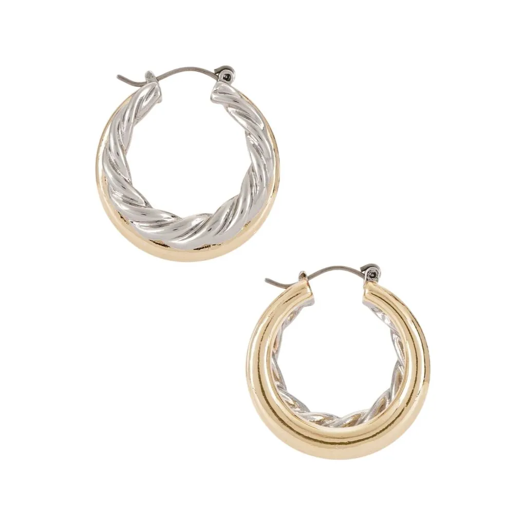 8 Other Reasons Spiral Huggie in Silver One Size Womens Hoops Earrings - Image 3