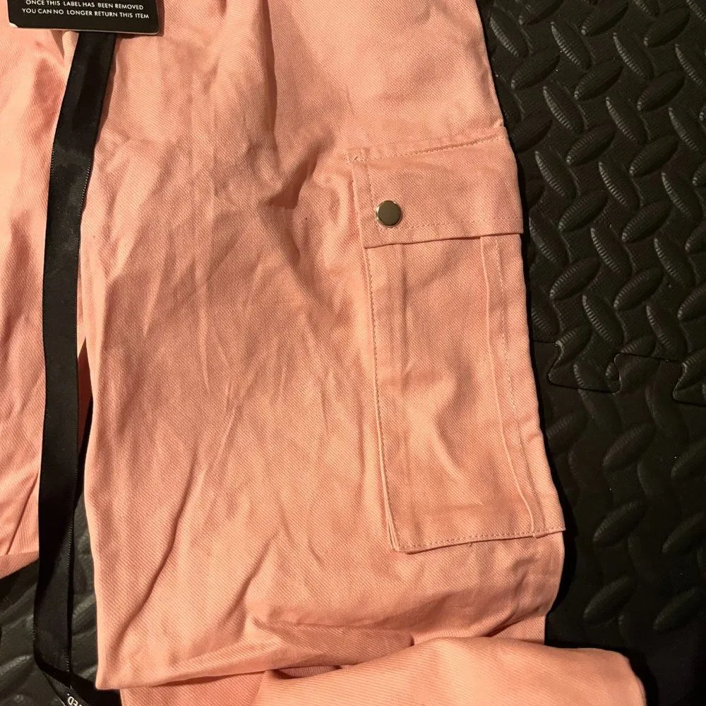 pretty little thing light pink cargo pants size 00 - Image 3