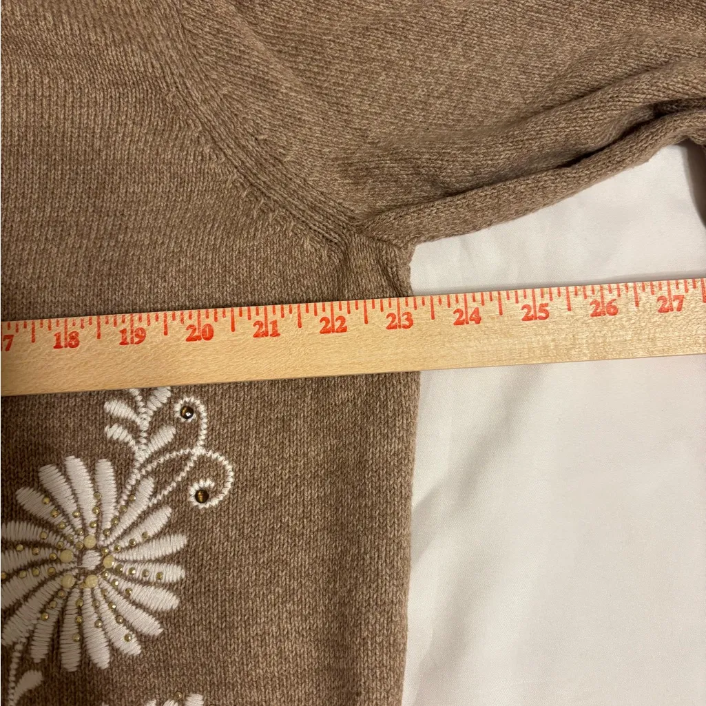 Alfred Dunner Embroidered Floral Knit Sweater XL Cottagecore - Image 3