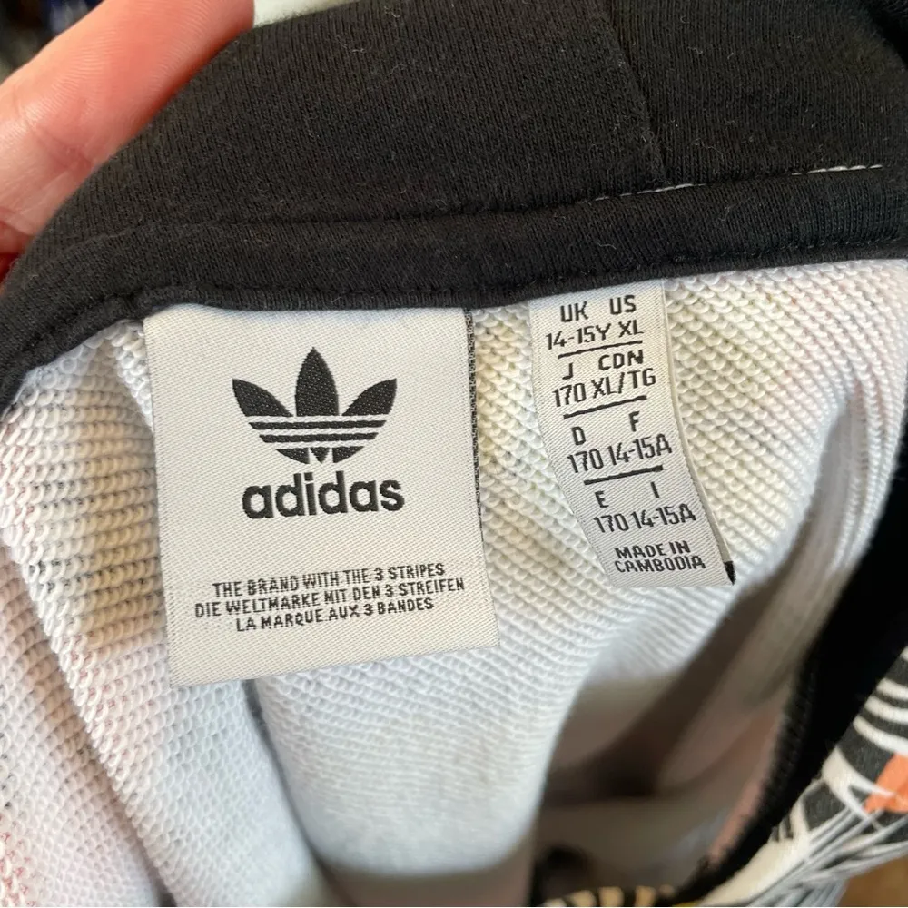 Adidas floral tropical print hoodie youth size XL - Image 11