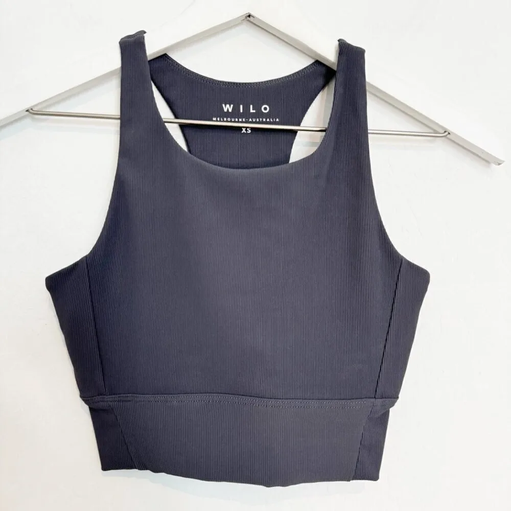 WILO The‎ Label Women's Athletic Workout Base Sports Bra in Gray Size XS - Image 3