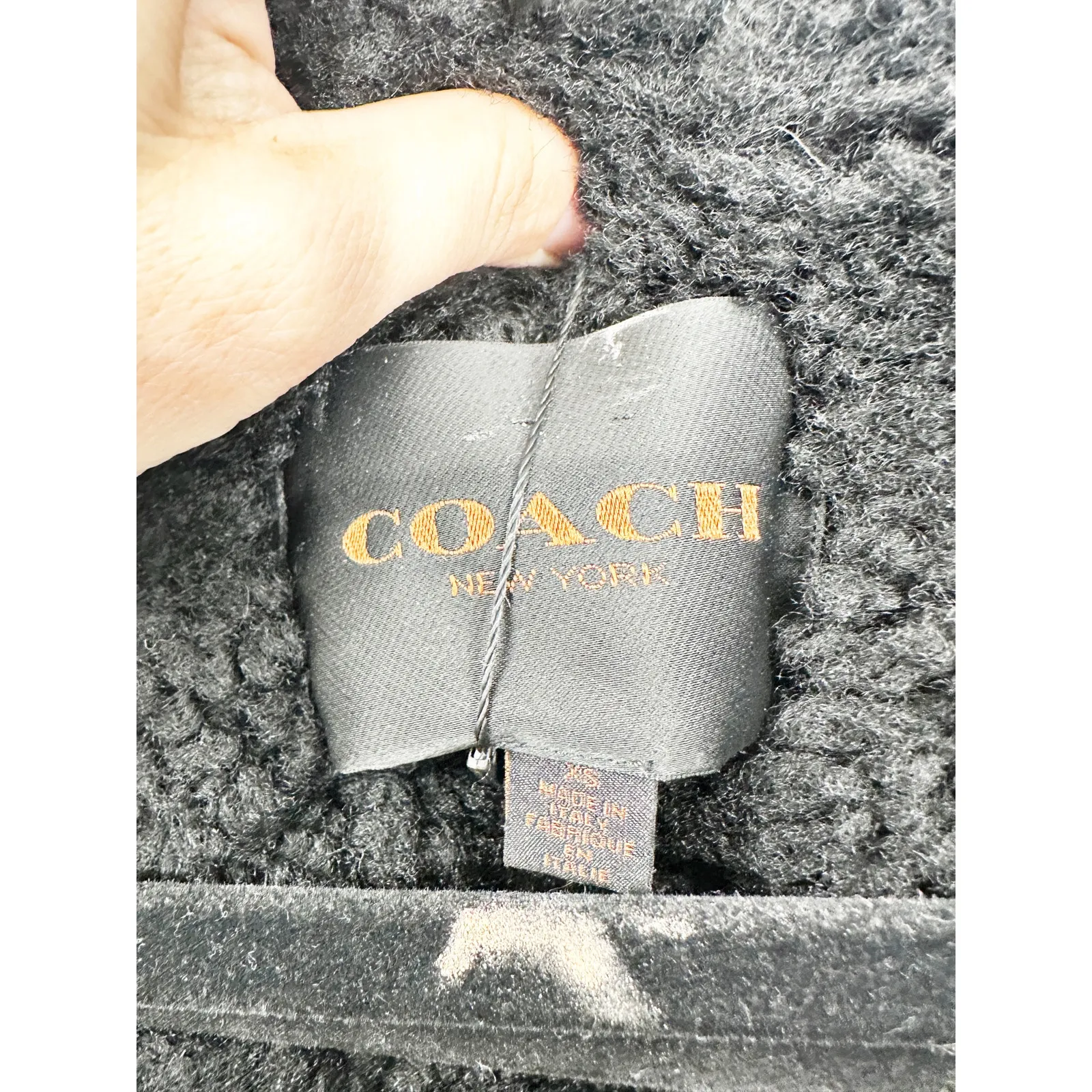 COACH Fall 2015 Black Sheepskin Duffle Coat w/ Hood - Image 8