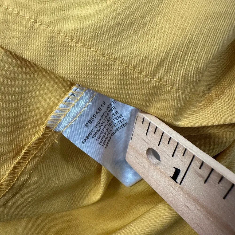 Molly Bracken Flutter Sleeve Mini Dress Women's Large Yellow Round Neck Tie Back - Image 7