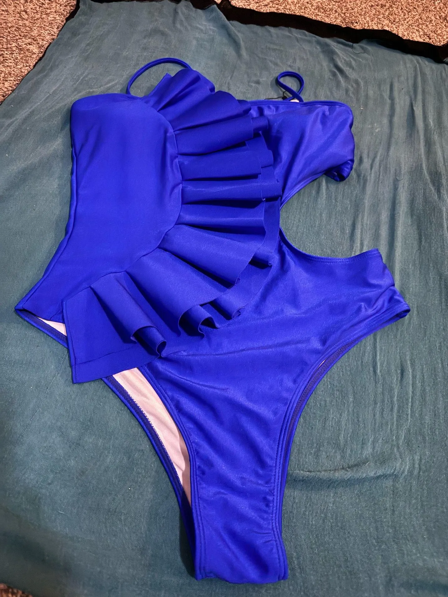 One Piece SPORLIKE Women Swimsuit Flounce Swimwear - Image 3