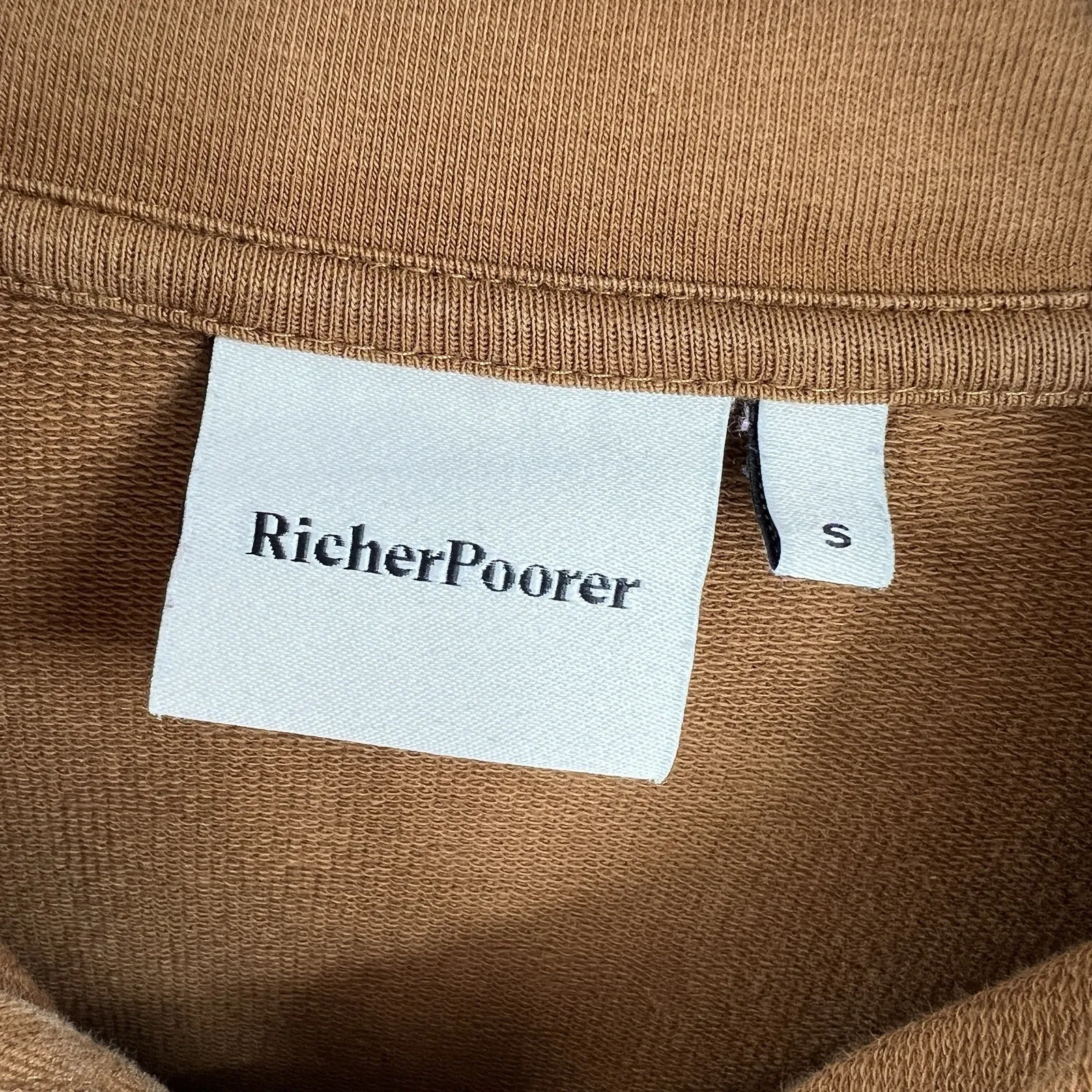 Richer Poorer Terry Half Zip Pullover in Woodgrain Tan Brown Women's Size Small - Image 9