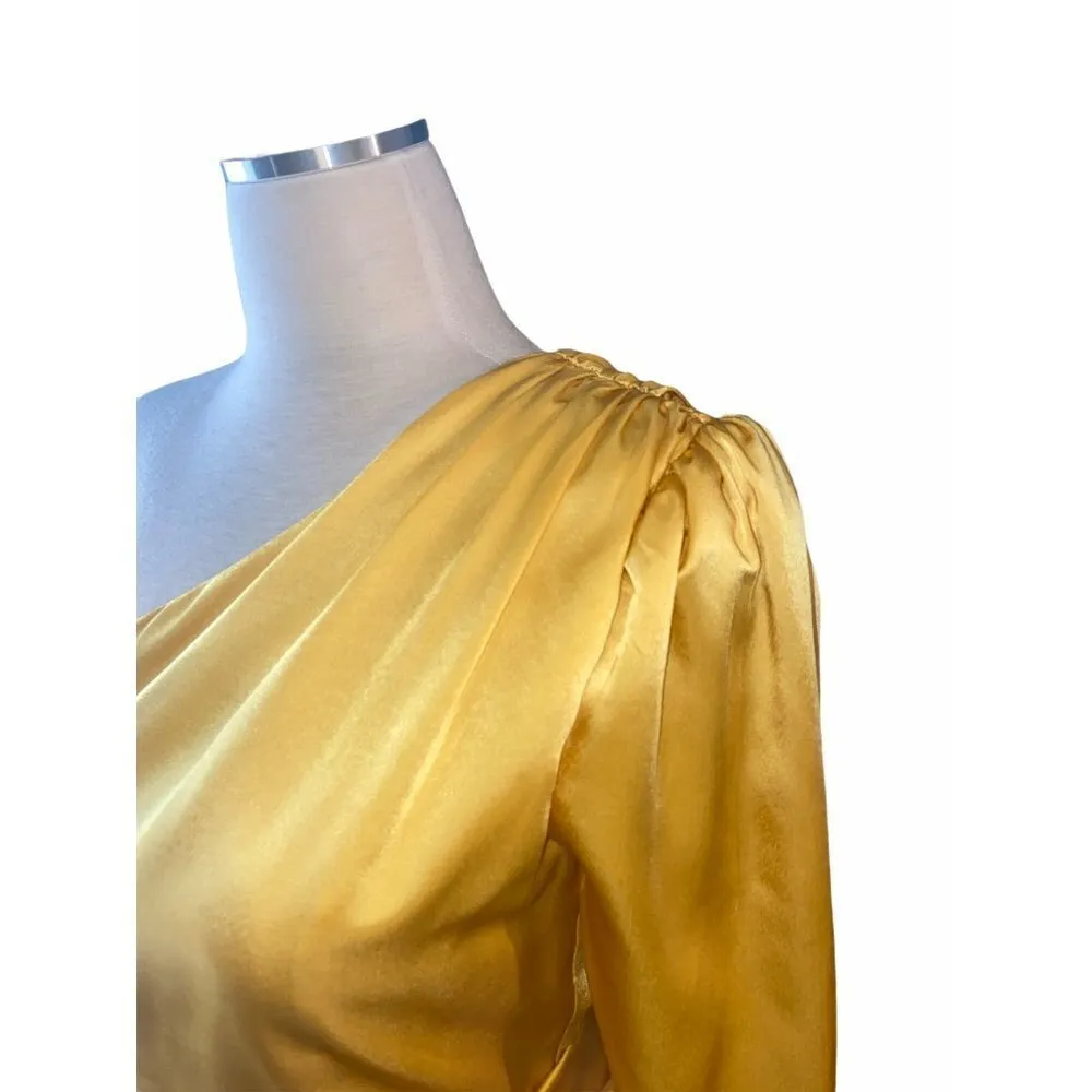 Lovers + Friends Yellow One Shoulder Ana Mini Dress New Satin Cocktail - Image 5
