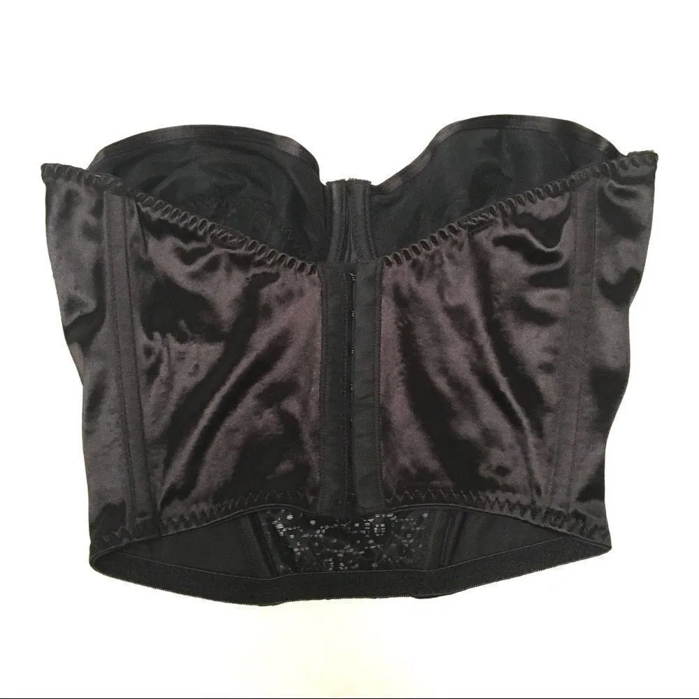Vintage Cacique satin & lace underwire bustier 36C - Image 3