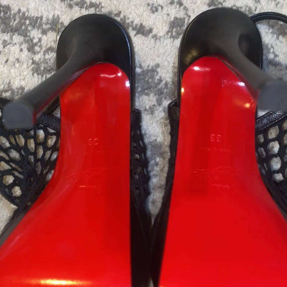 Christian Louboutin Plougesta Alta 150 Fishnet Heels Pumps Shoes Sandals $1245 - Image 11