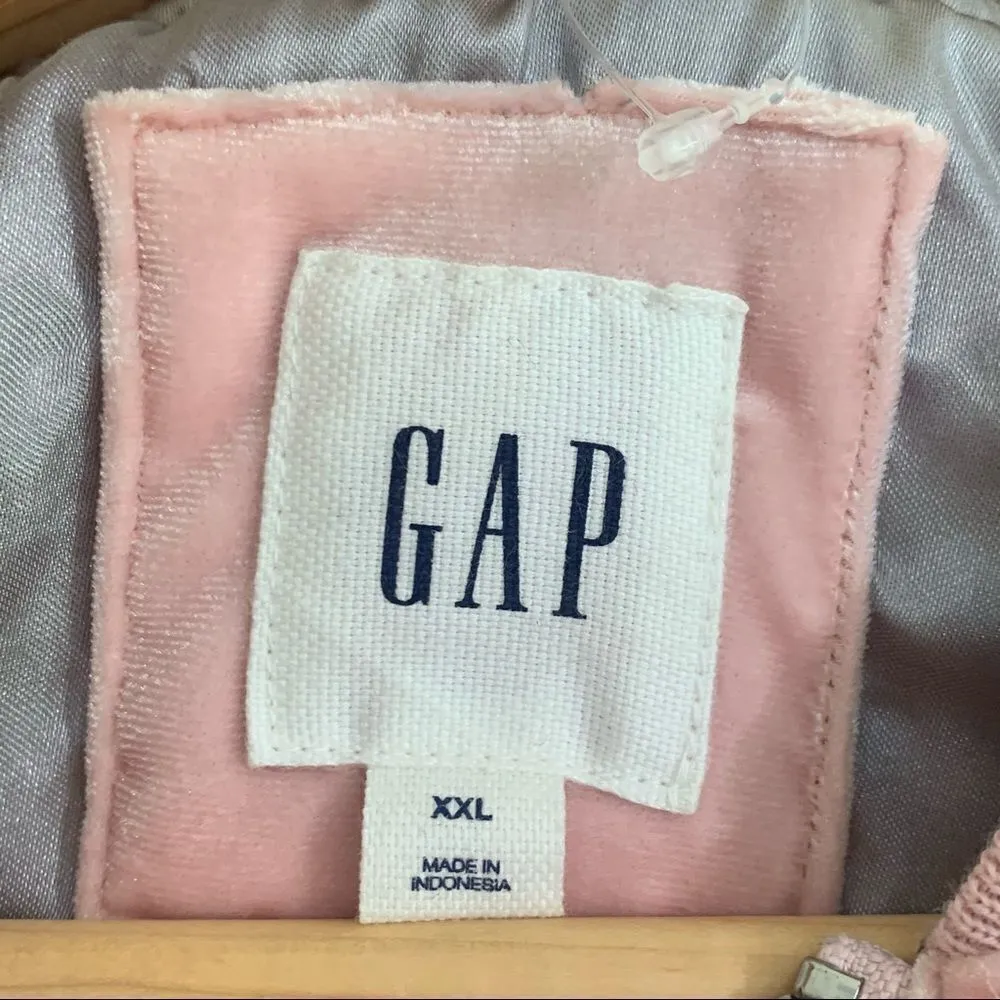 GAP pink down alternative crushed velvet coat - Image 5