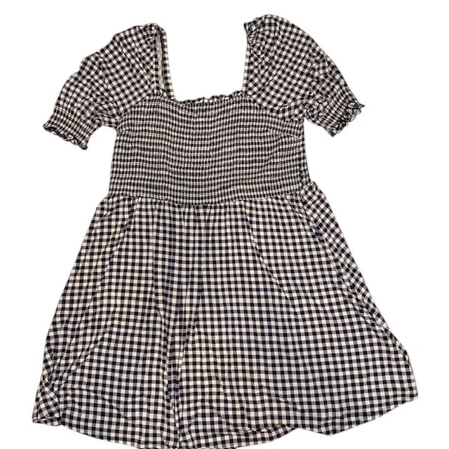 Draper James Gingham Dress Smocked Mini‎ Square Neck Short Sleeve Casual Size 2X - Image 5