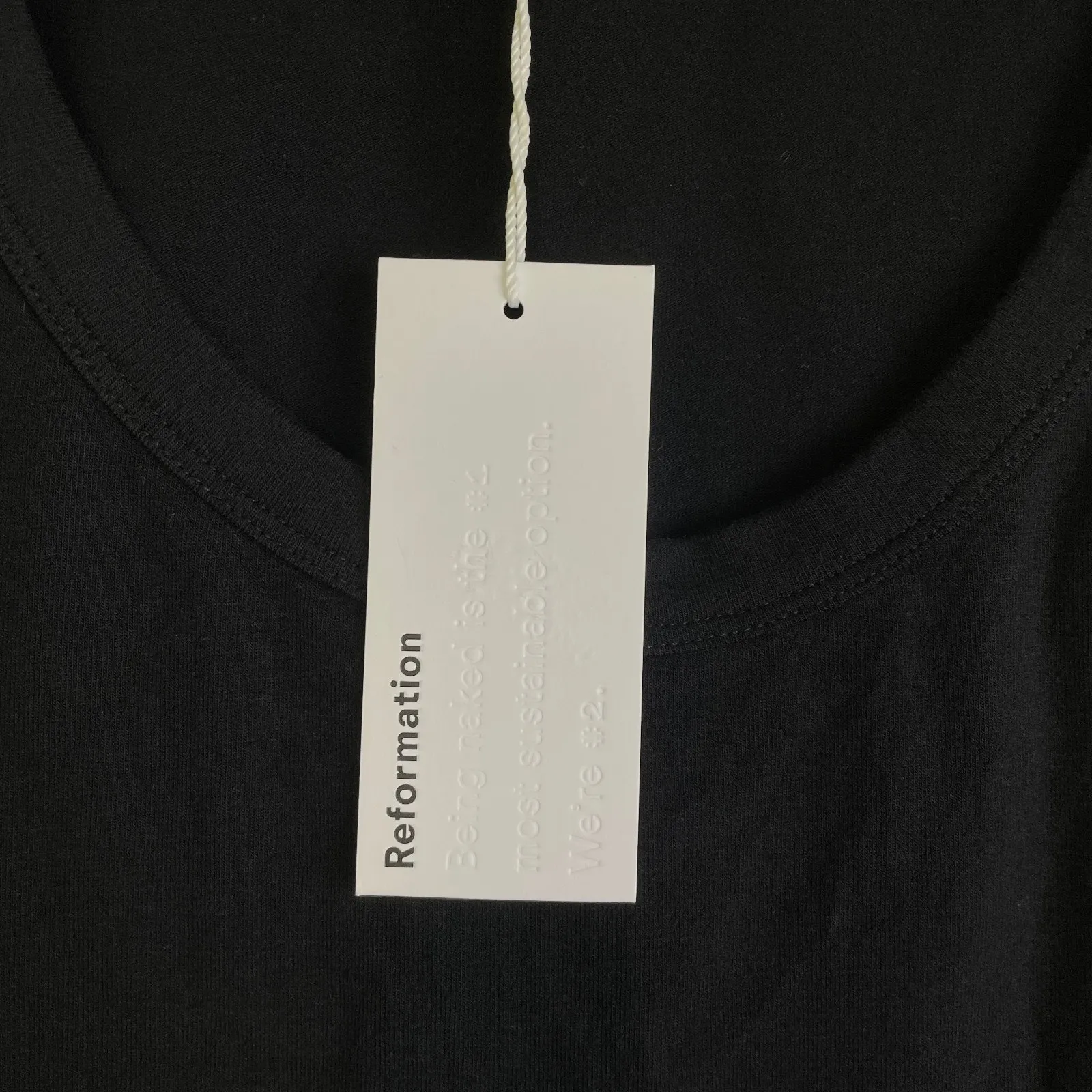 Reformation Bijou Maxi Tank Dress Womens XS Black Organic Cotton Comfort NWT - Image 9