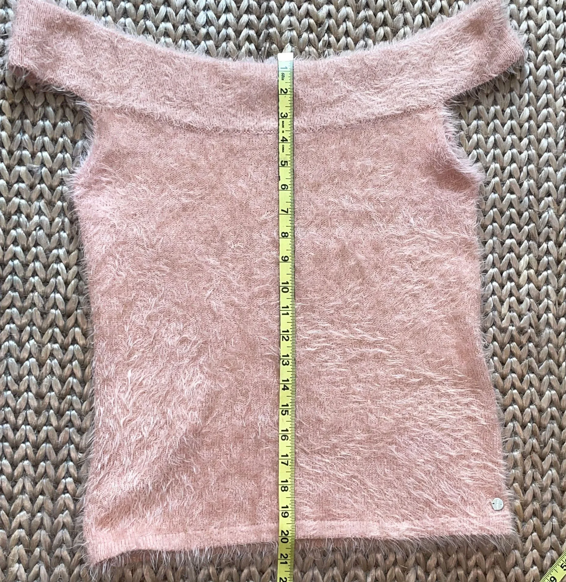 Blush Pink Off The Shoulder Fuzzy Blouse XL - Image 10