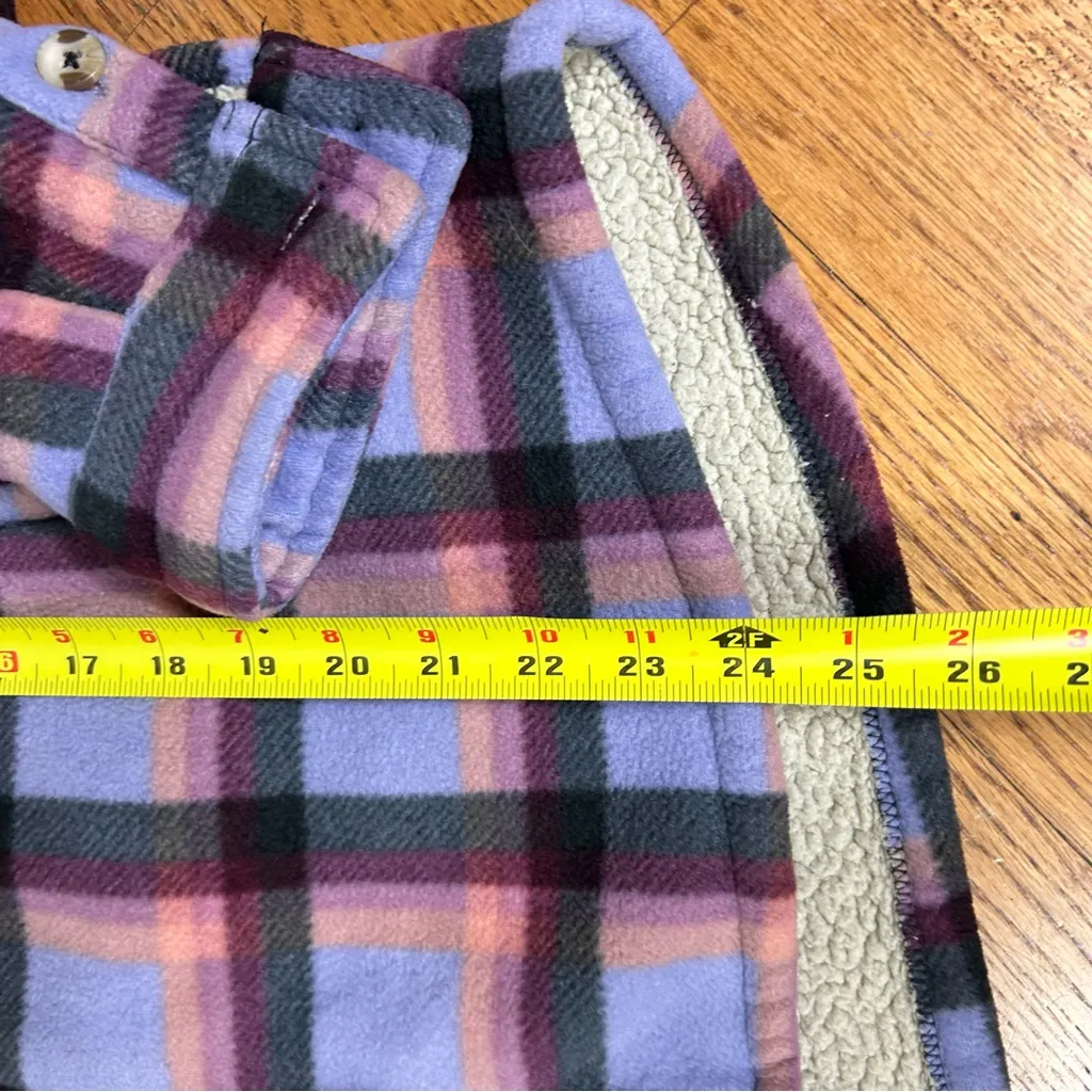 SAGE Collective Purple Plaid Sherpa Shacket Button Front Size L Size L - Image 9