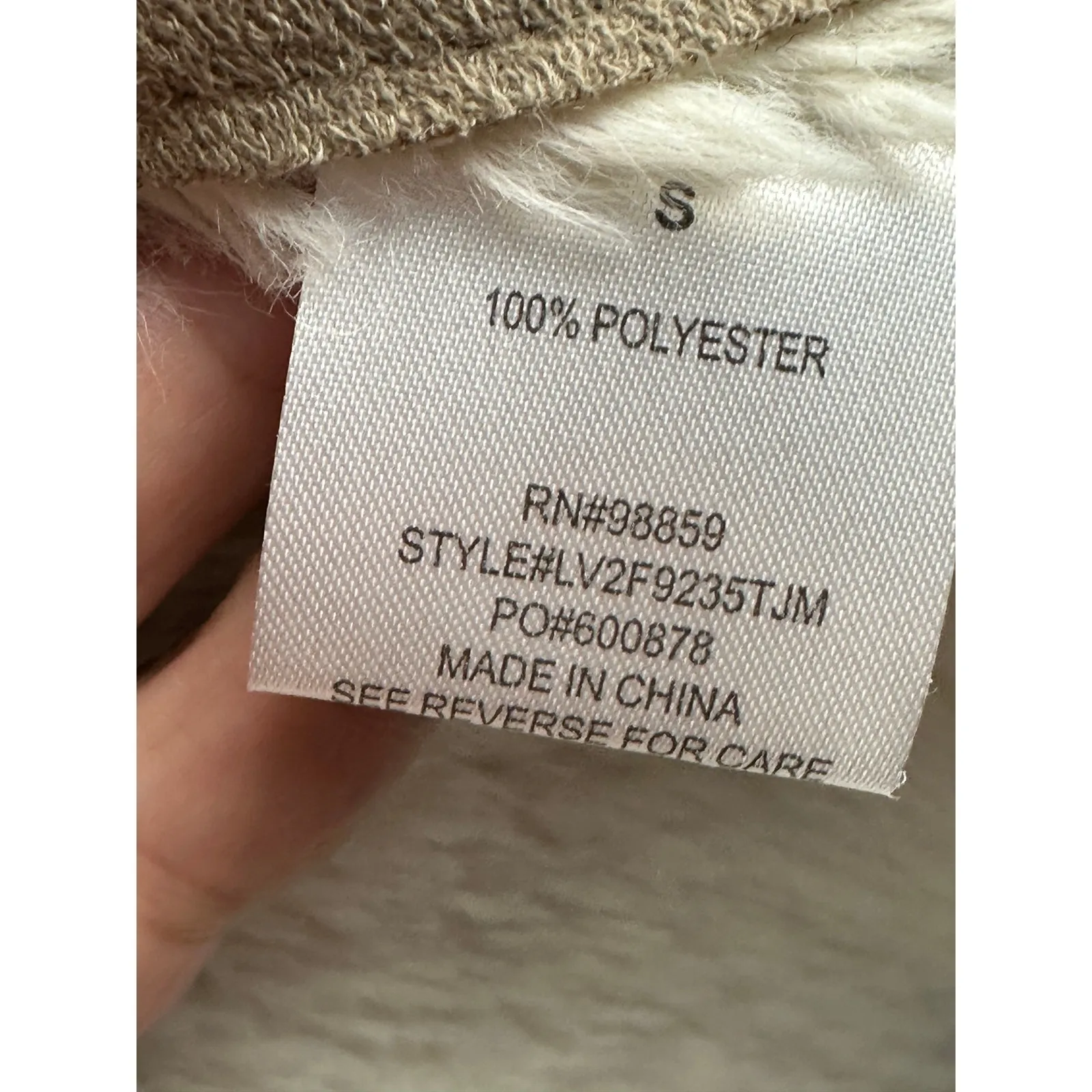 Women’s Olive & Oak Faux Suede and Sherling Drape Front Vest Beige Size Small - Image 5