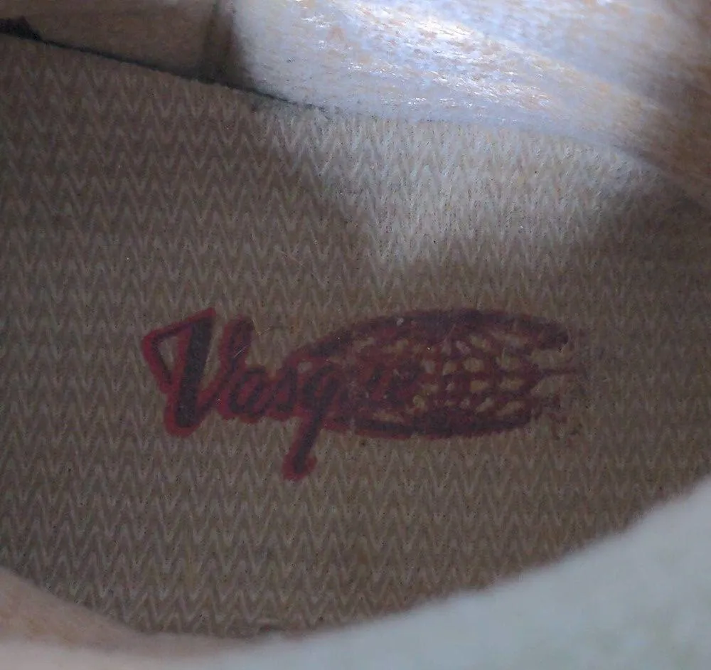 Vasque VTG Hiking Boots Teal Blue Beige Suede Padded Cuff Ankle Lace Up Trail 9 - Image 9