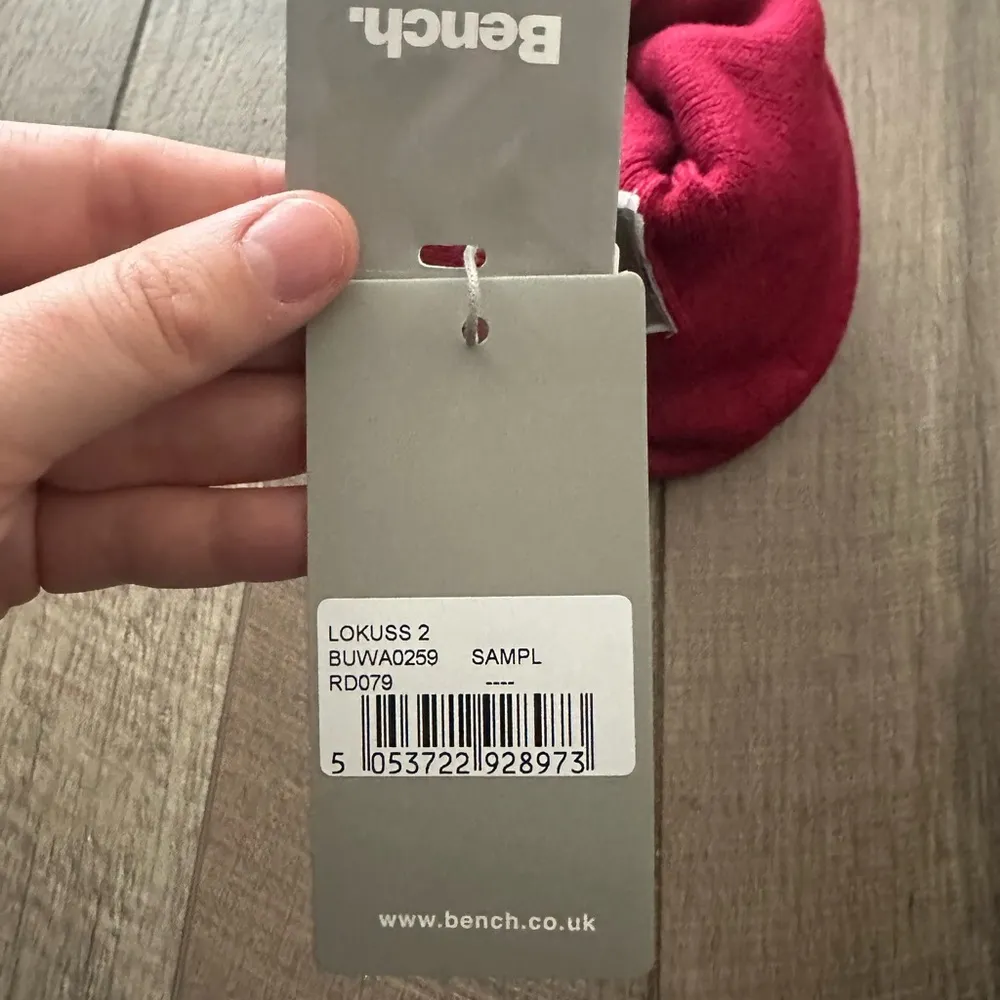 Bench NEW  Knit Logo Beanie Hat Red - Image 2