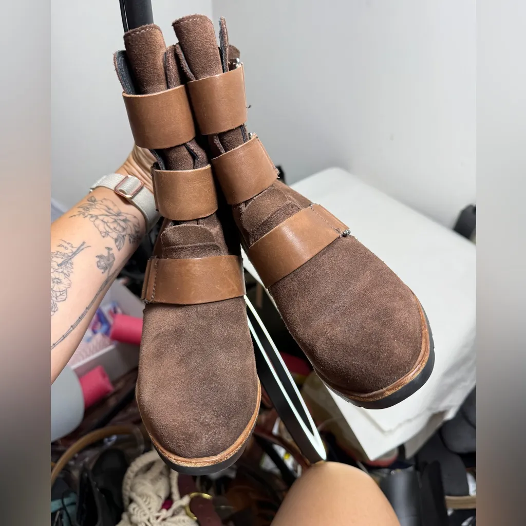 SOREL After Hours Brown Suede Wedge Ankle Bootie SZ US 7.5 Heeled Boot Lug Sole - Image 11