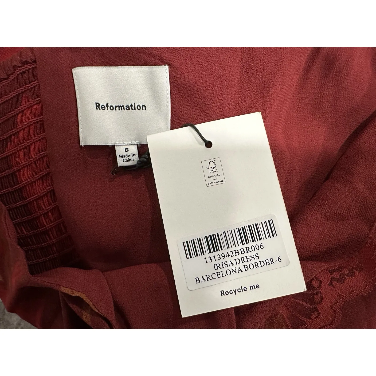 Reformation Irisa in Barcelona Border Red Floral Flounce Sz 6 NEW - Image 7