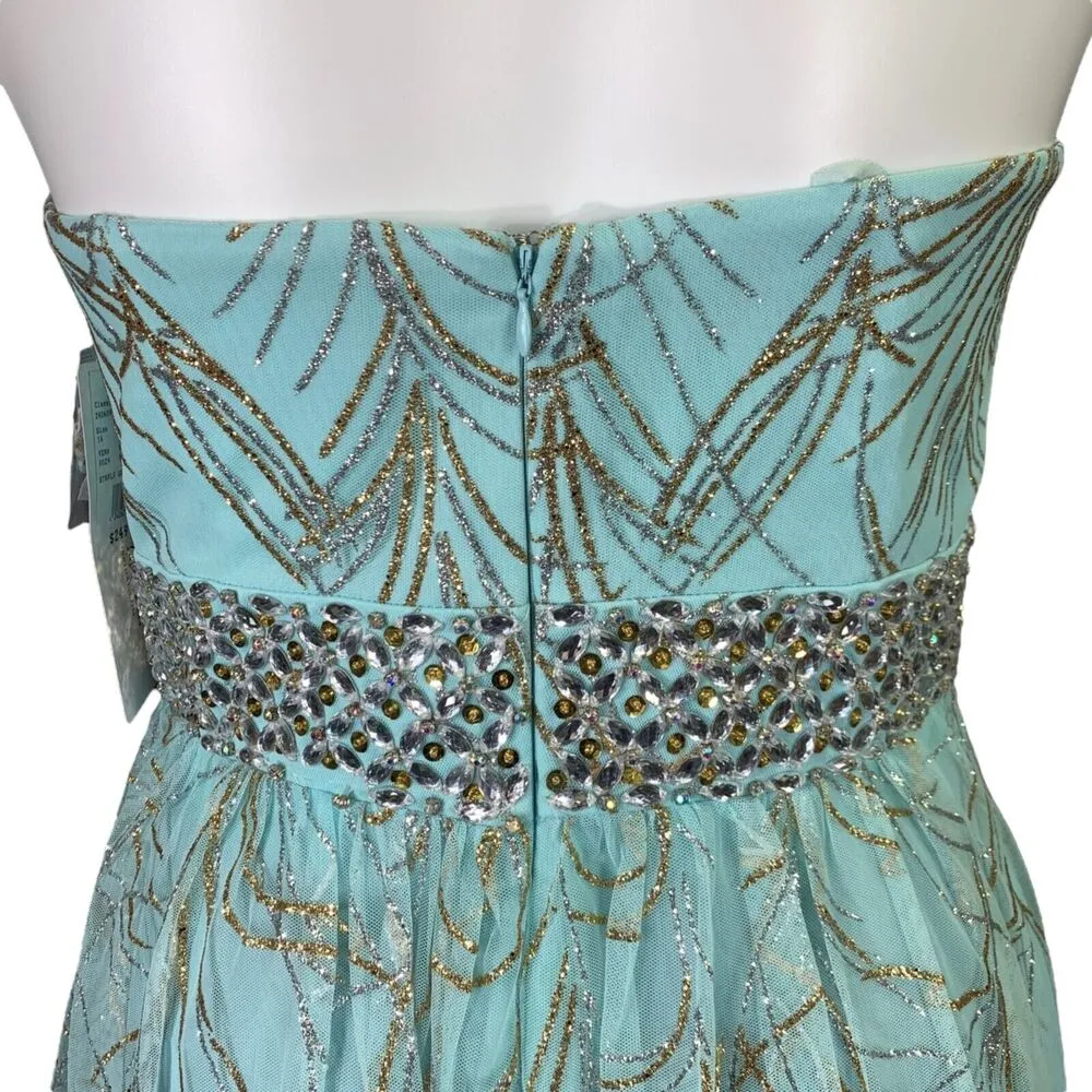 Cachet Womens Gown Prom Dress Formal Strapless Maxi Floor Length Green Size 16 - Image 7