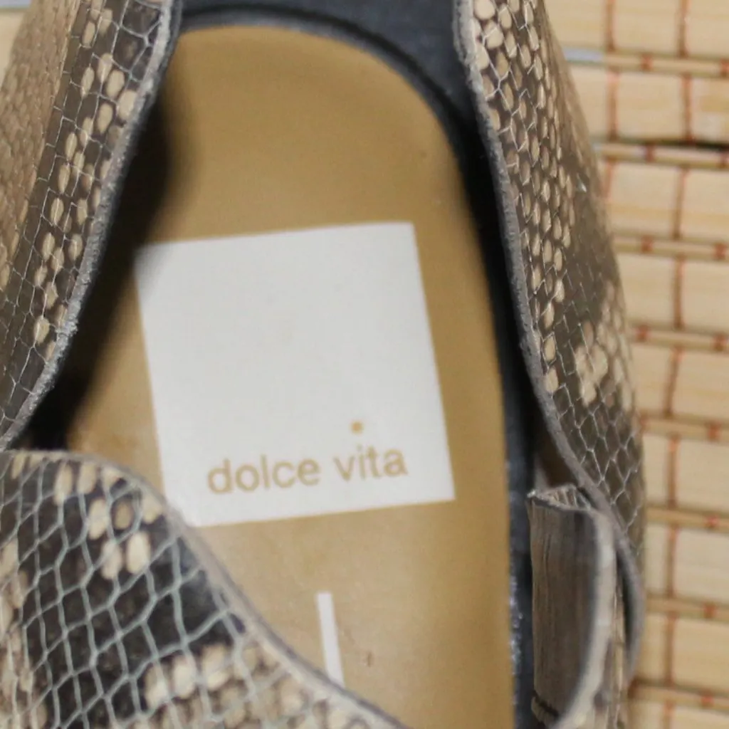 Dolce Vita Black and Cream Faux Snake Skin Booties NWOB Size 9 - Image 2