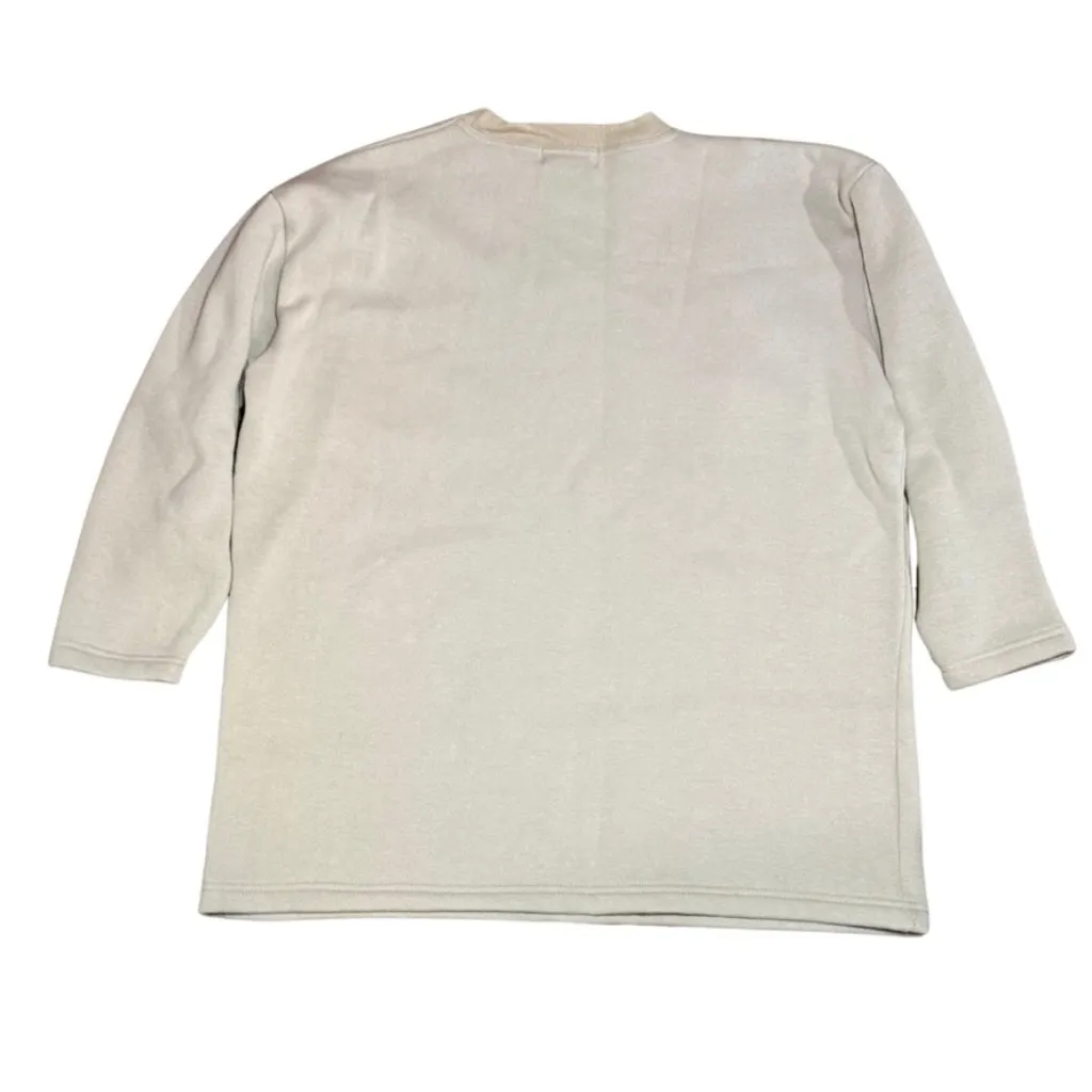 Vintage Fall Crewneck Sweatshirt Embroidered Beaded Pumpkins Women's Size XXL Tan - Image 2