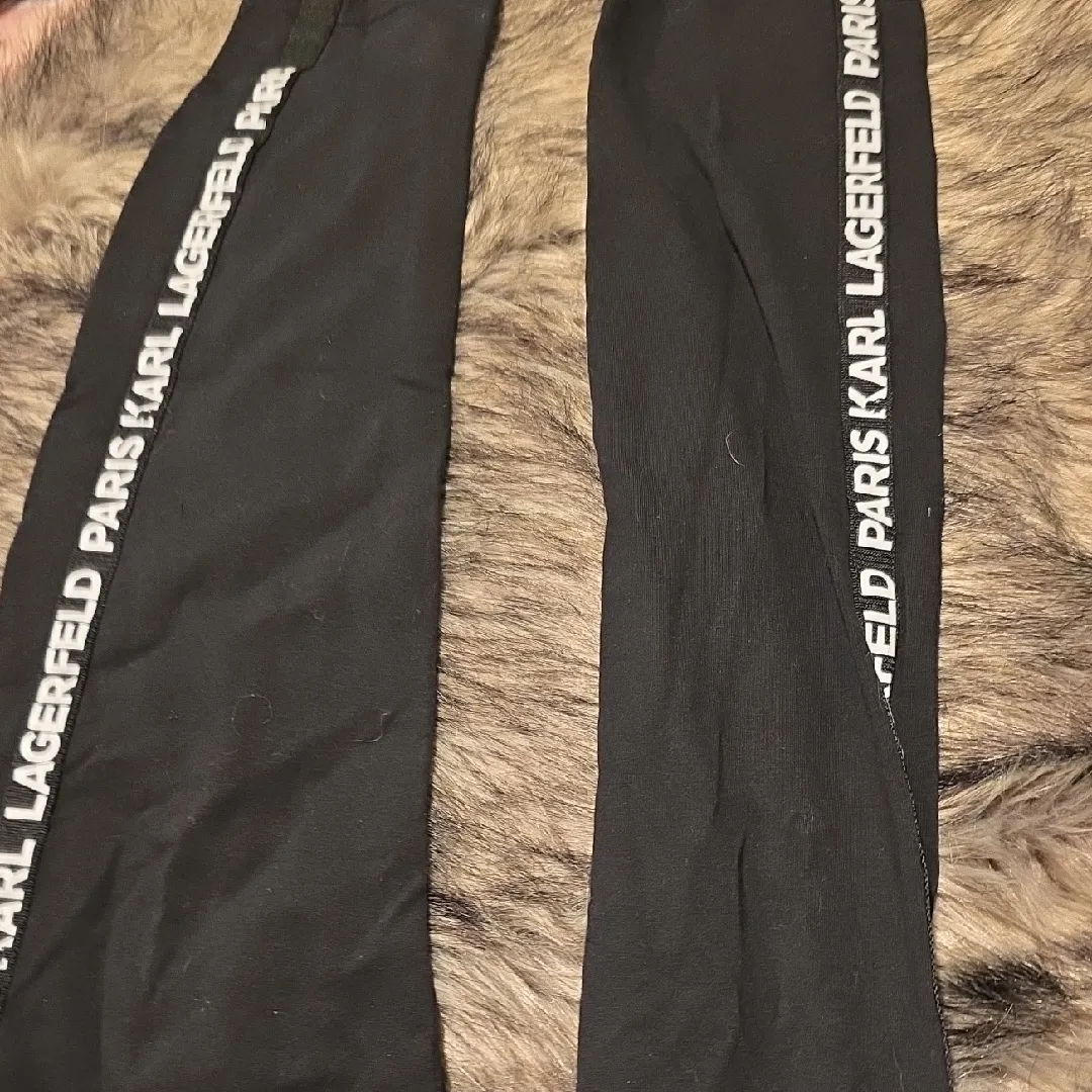 Karl Lagerfeld Kids Black Leggings with Logo Trim - Image 3