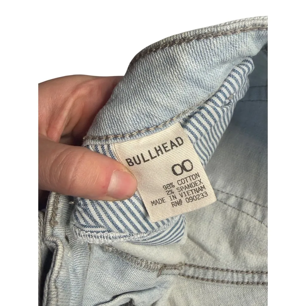 VTG Bullhead Y2K Womens Sz 00 Low Rise Studded Micro Mini Edgy Denim Shorts Rave Blue - Image 6