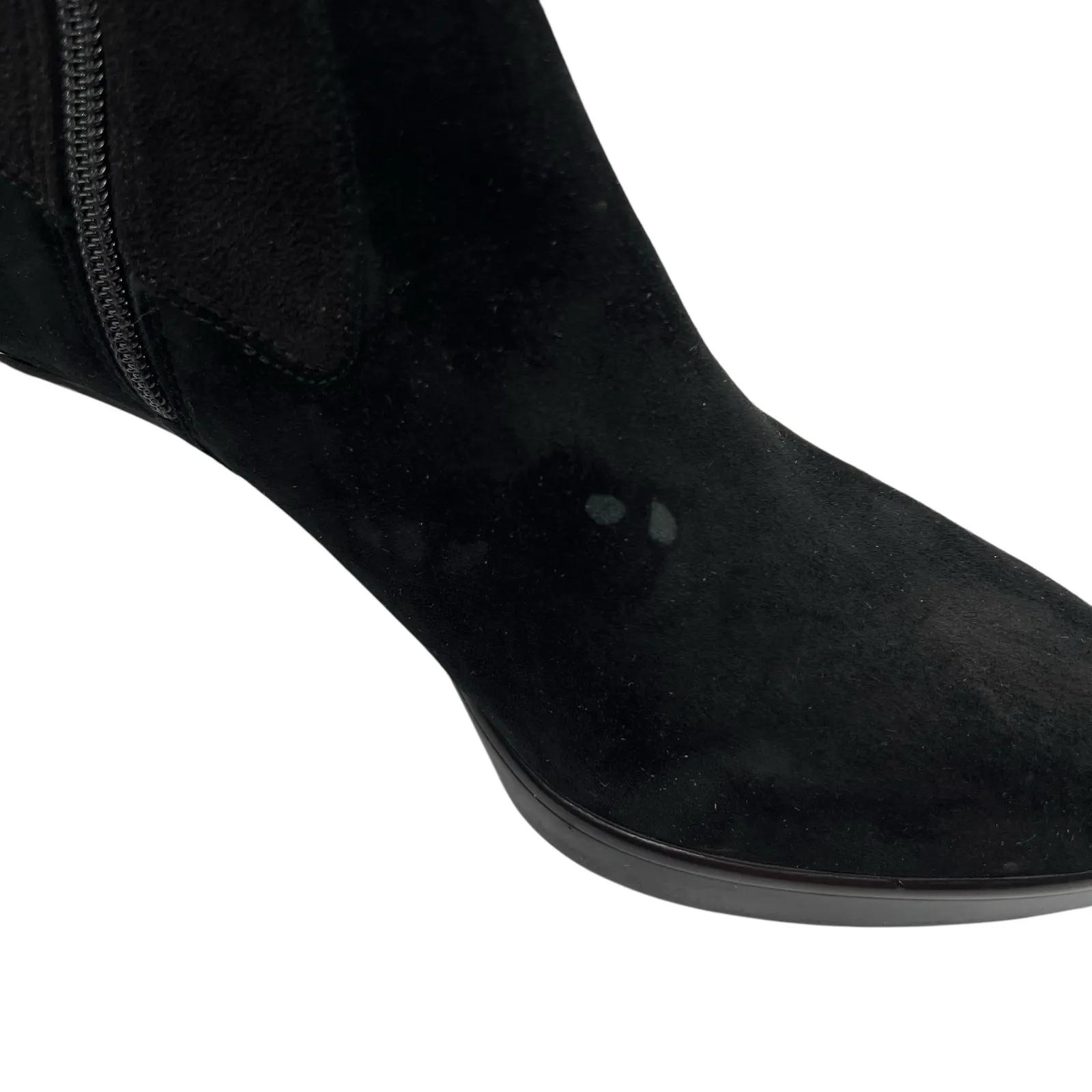 Donald Pliner Size 9 Italia Suede Boots Bootie Black 3" Stiletto Heel Zip Ankle - Image 4