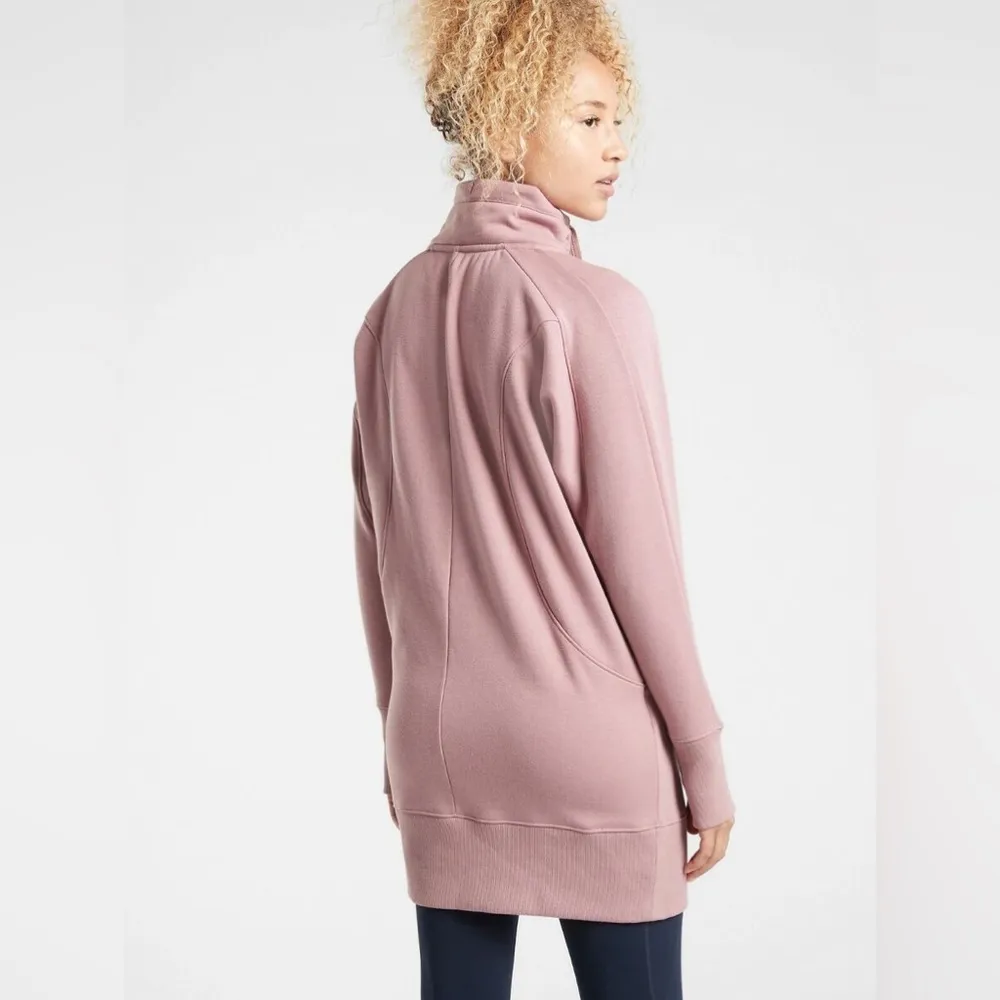 Athleta Cozy Karma 1/4 Zip Dress, Dogwood Mauve - Image 4
