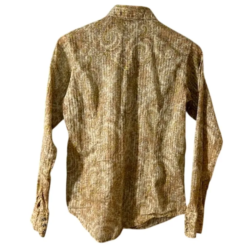 ARIAT Women's Western Shirt SMALL Paisley Stripe Pearl Snap Long Sleeve Cowgirl - Image 2