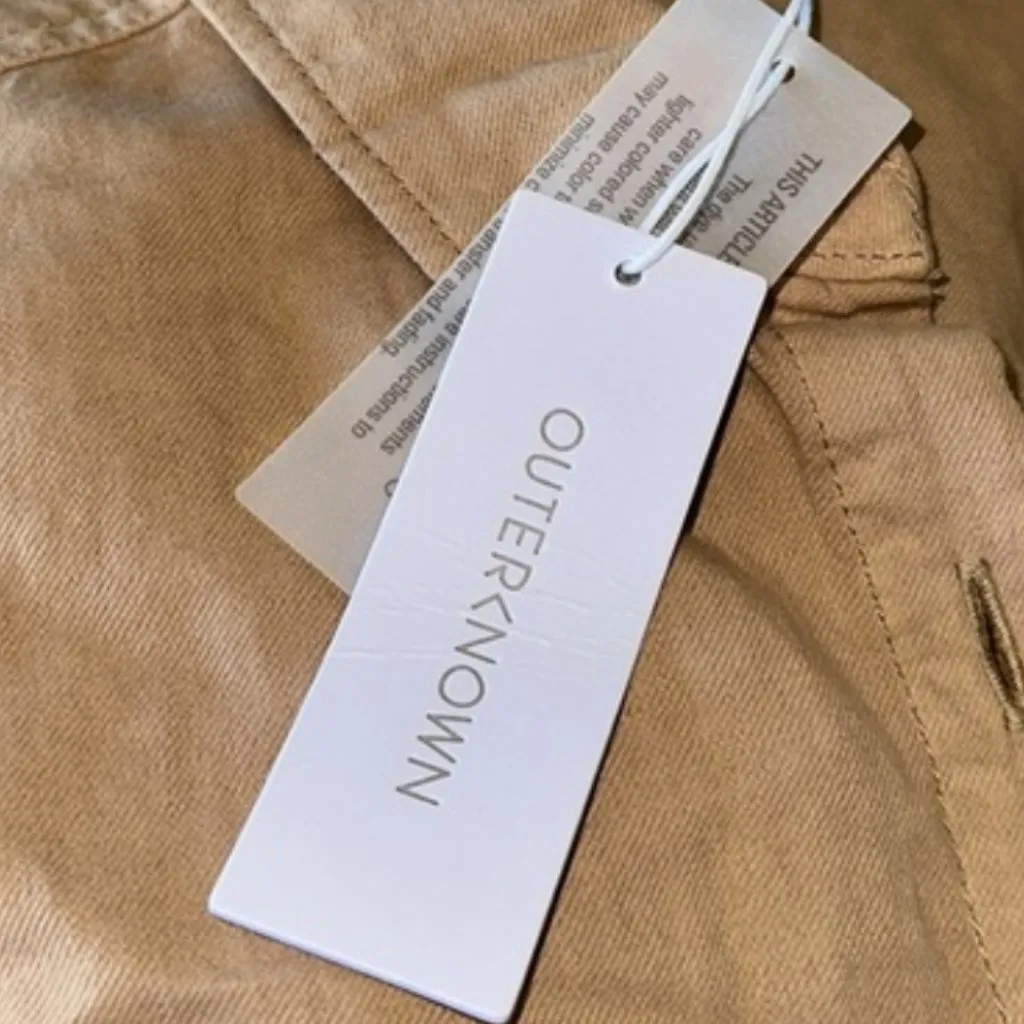 NWT Outerknown S.E.A. Suit Sand Brown Organic Cotton Linen Jumpsuit Coveralls Tan Size M - Image 9
