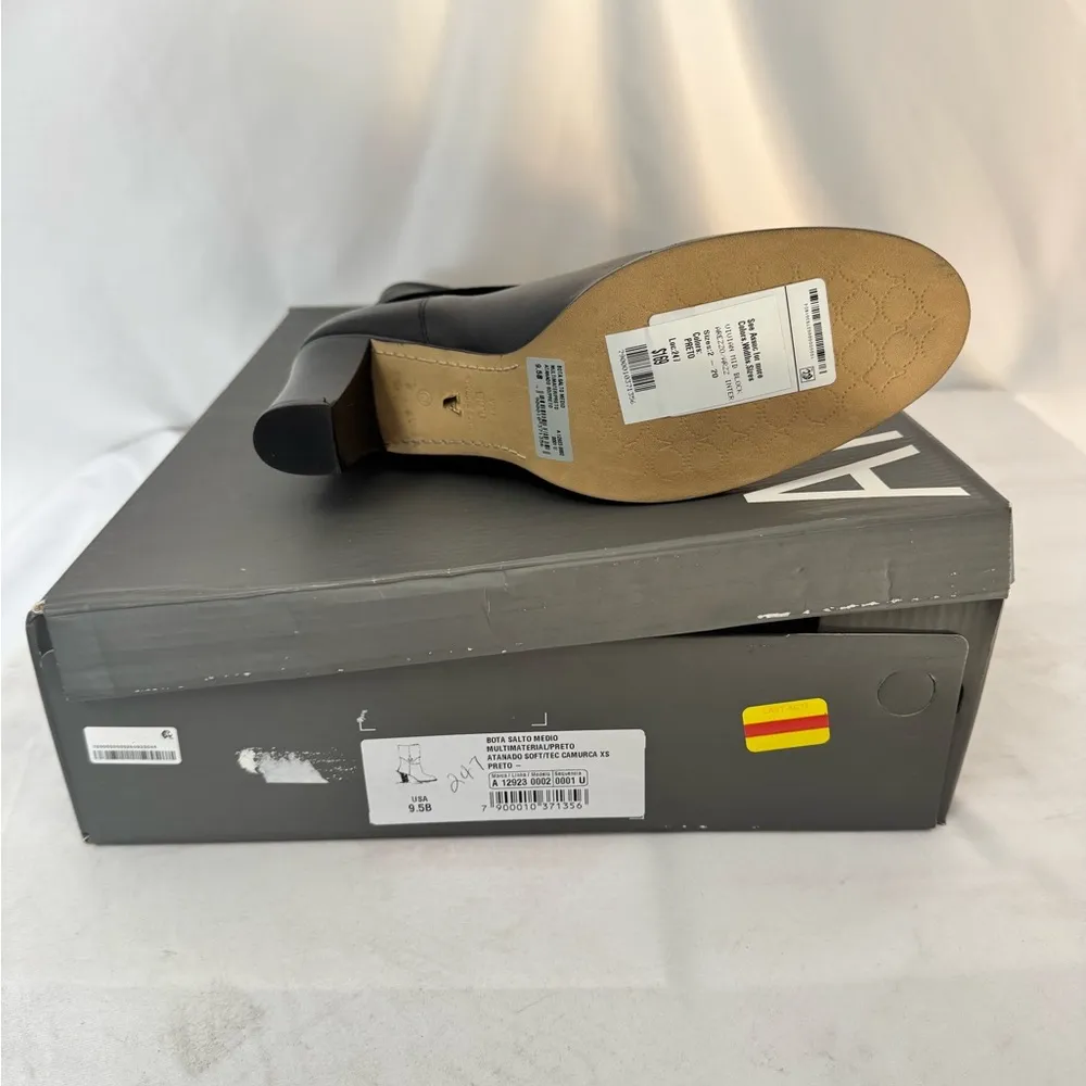 Arezzo Black Heeled Boots with Glossy Finish​‎ Size 9.5 - Image 4