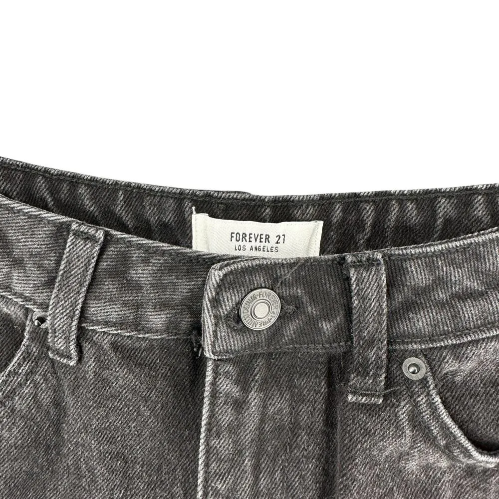 Forever 21 Black Distressed Cut-Off Shorts US 27 Waist Casual Summer Trashed - Image 4