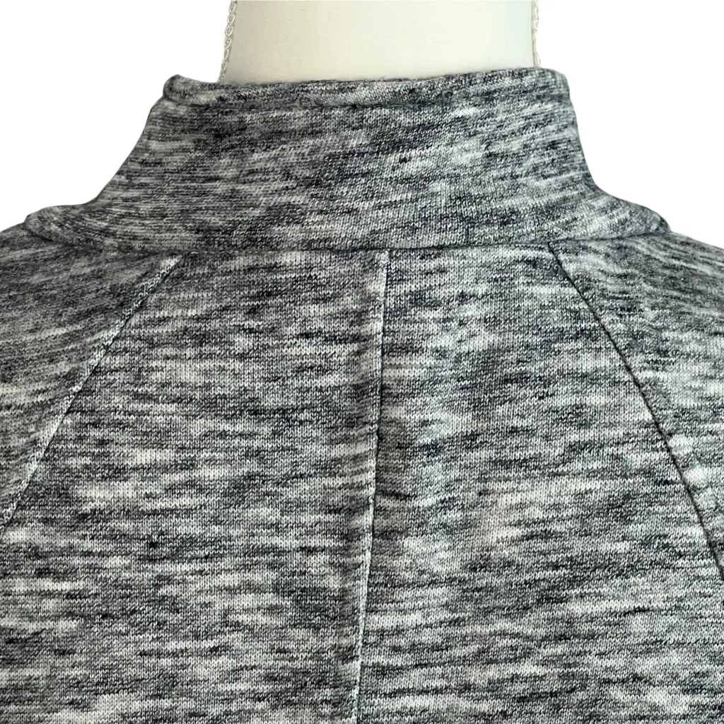 CAbi Gray Hourglass Heather Marled Gray Fleece Jacket M # 596 Metallic Buttons - Image 7