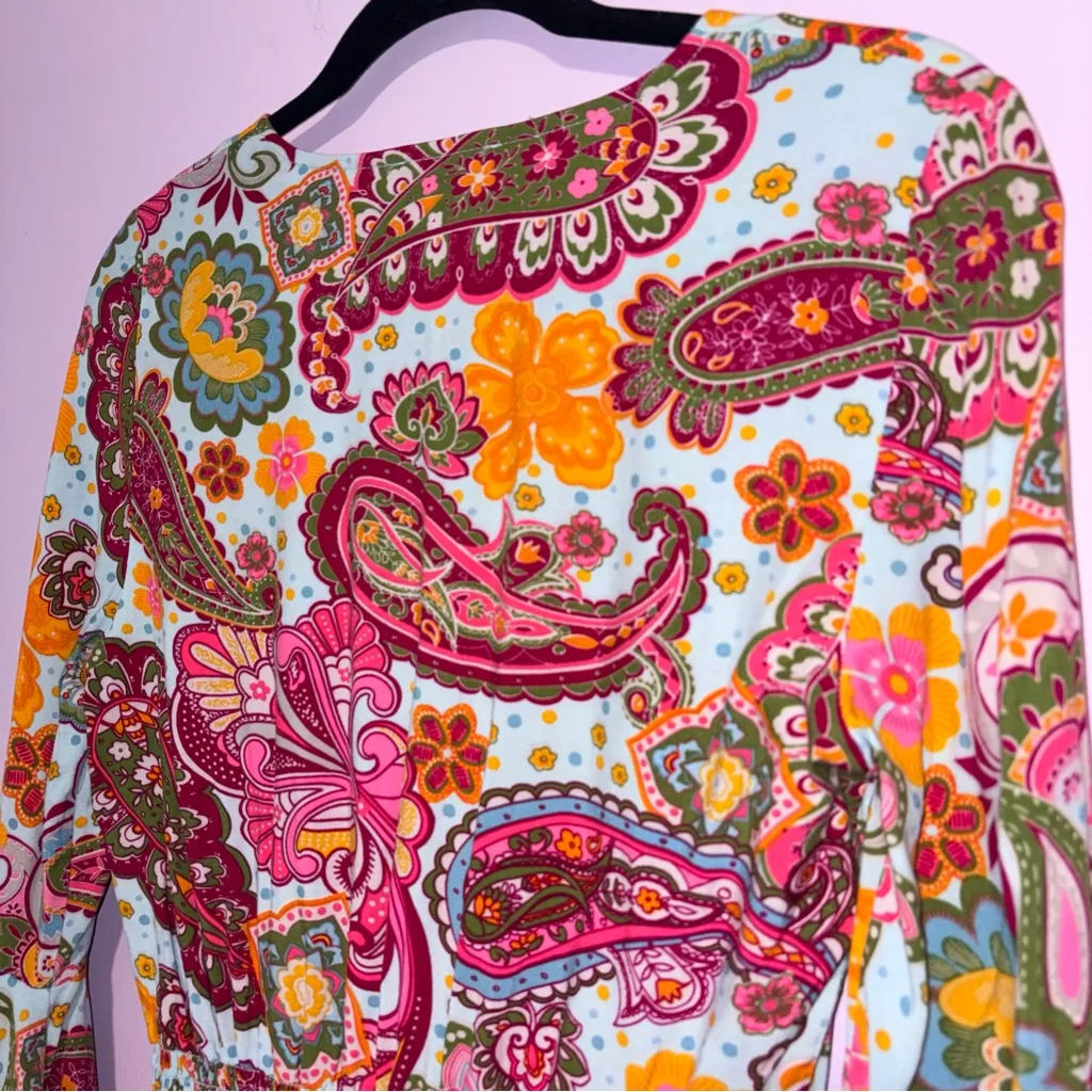 1 State Maximalism Bell Sleeve Peplum Blouse Top Women XS Boho Preppy Casual - Image 7