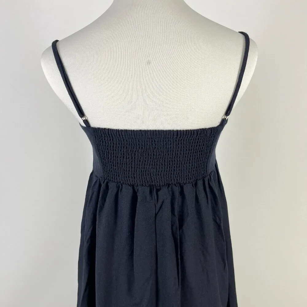 NWOT Farm Rio Linen Blend Black Sleeveless Maxi Dress Size S - Image 10