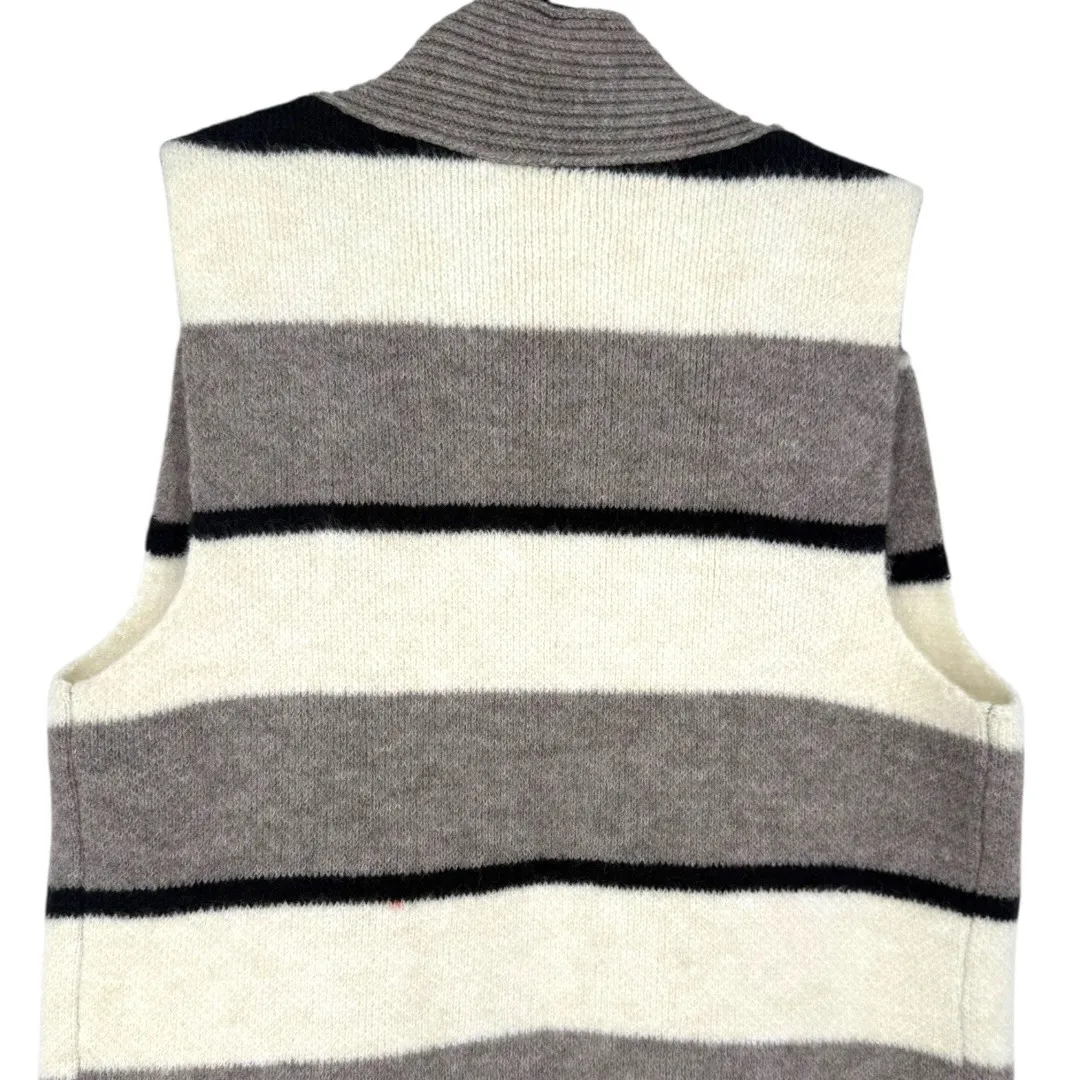 Anthropologie Pencey Striped Sleeveless Open Front Cardigan Sweater Vest Size XS - Image 9