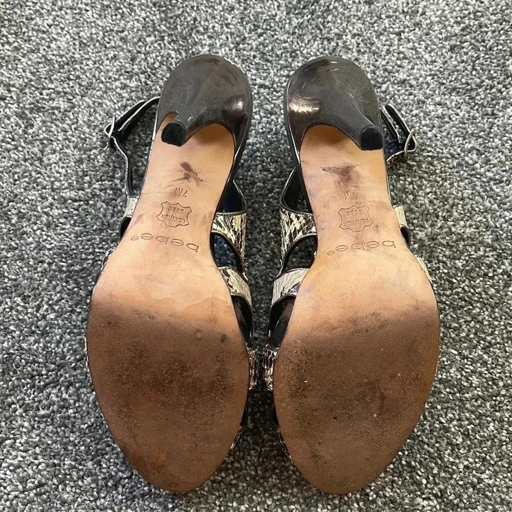 Bebe Women’s  snakeskin heels 7 - Image 3