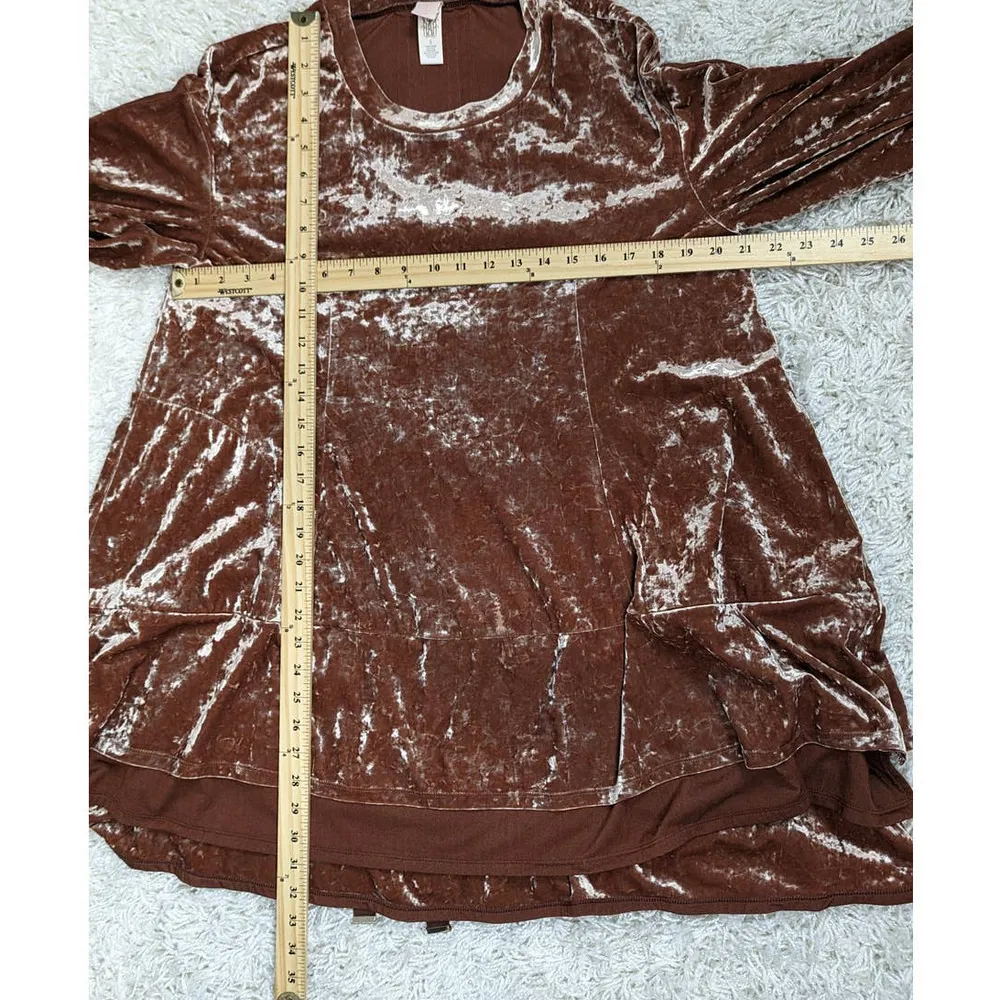 Hot As Hell HAH Phat City Crushed Velvet Bell Sleeve Mini Dress Tunic Pink Small - Image 7