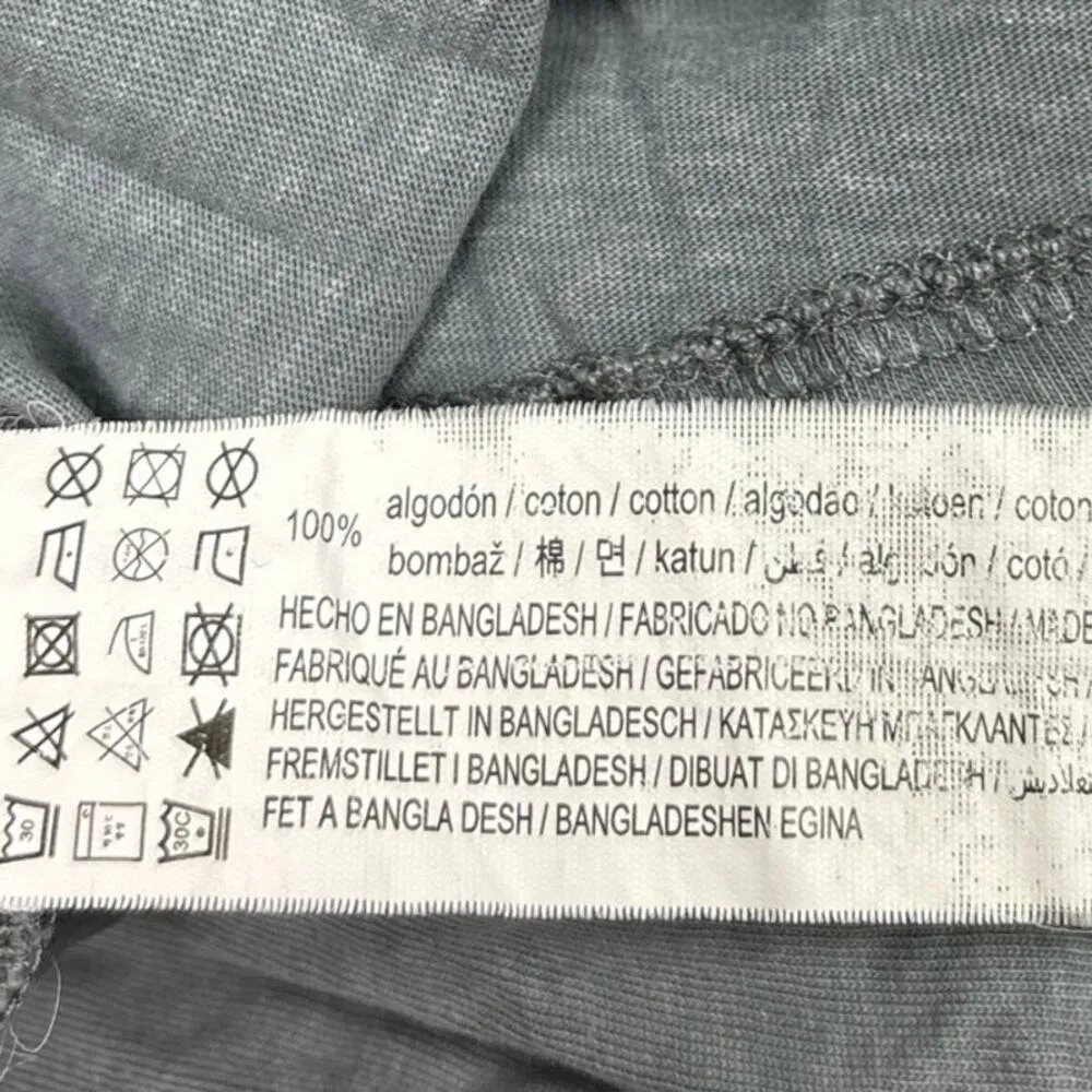 Pull&Bear Gray Jersey Cotton Oversized Short Sleeve Mini Ruffle T-Shirt Dress XS - Image 6