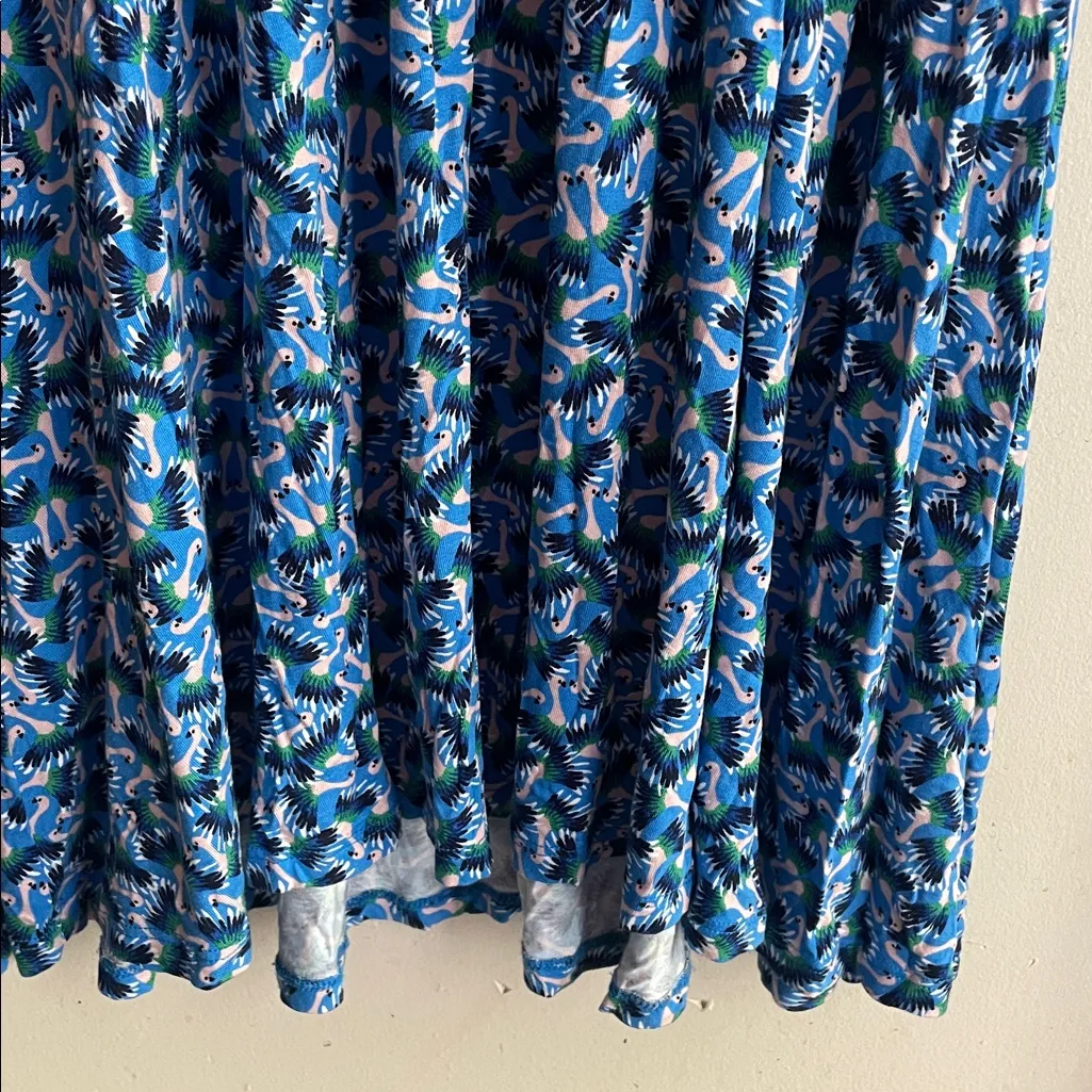 Boden Petronella Jersey Flamingo Splash Print Blue Midi Dress Size 8P - Image 10