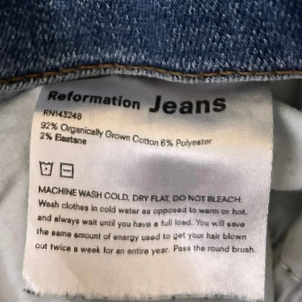 Reformation Women's Blue Destin Wash Stretch Mid Rise Skinny Denim Jeans Size 27 - Image 6