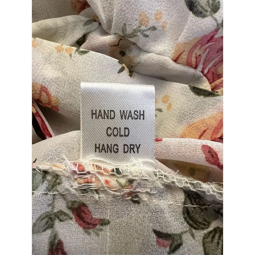 Poetry Women's Floral Sheer Blouse 3/4 Sleeve Crop Button Down Size S - Image 7