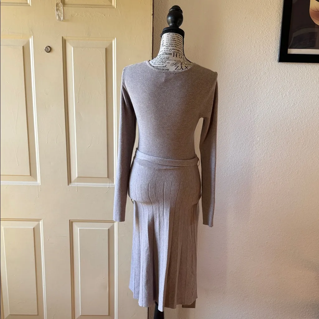 Siren Lily  Taupe Long Sleeve Dress - Image 3