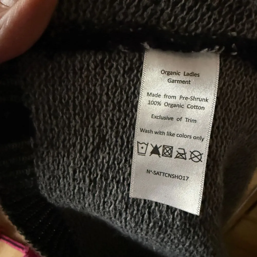 SATVA Organic Black Sparkle Knit Sweater Open Back Detail Medium - Image 4