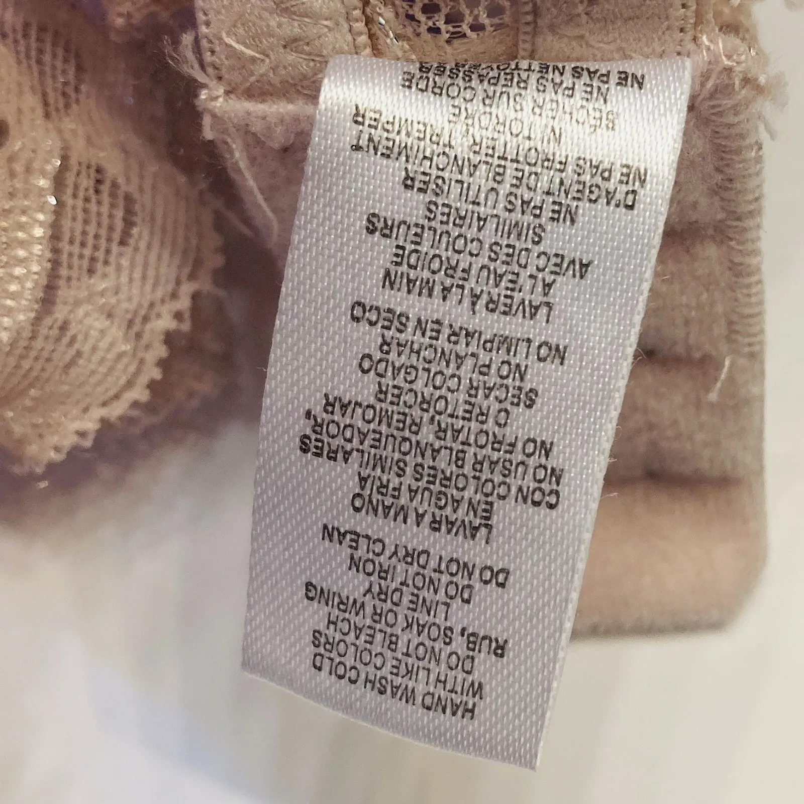 Kathy Ireland Push-Up Bra Racerback Underwire Size 36D Lurex Lace Beige NEW - Image 8