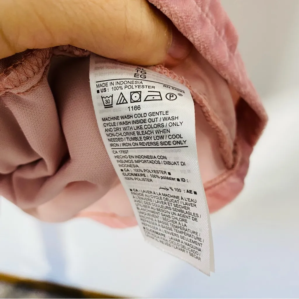 OLD NAVY Pink Velvet Split Neck Top - Image 7