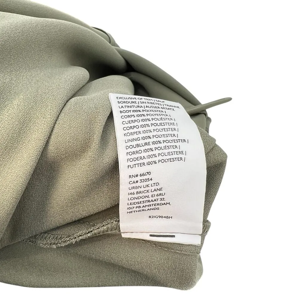 BHLDN Cali‎ Satin Cowl-Neck Midi Slip Dress Moss Green Size US 4 - Image 17