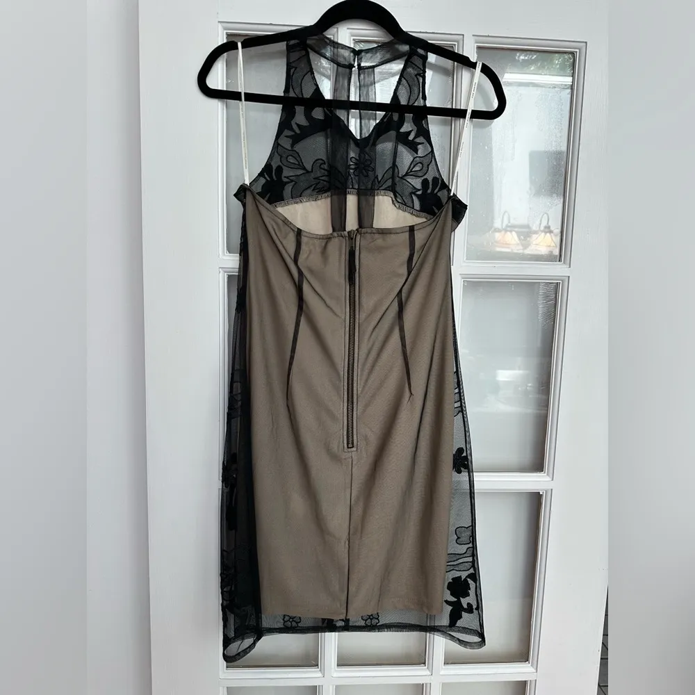 Pink Martini Cocktail Party Dress Black Nude Mesh Lined Sleeveless Size Medium M - Image 4