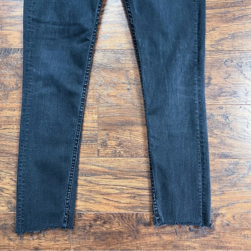 3x1 • Split-Seam Skinny Mid-Rise Jeans black stretch denim raw hem ankle cropped - Image 6